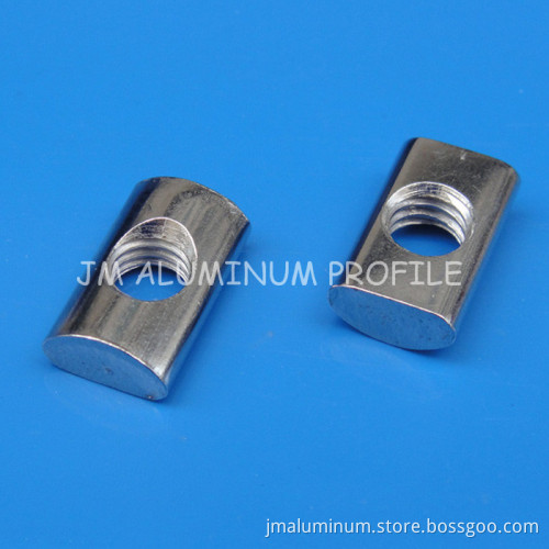 Roll-in-T-Slot Nut, Steel, Round Nut
